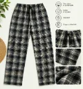 REHLA - Pantalon Pyjama Homme à Carreaux - Navy bleu