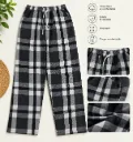 REHLA - Pantalon Pyjama Homme à Carreaux - gris